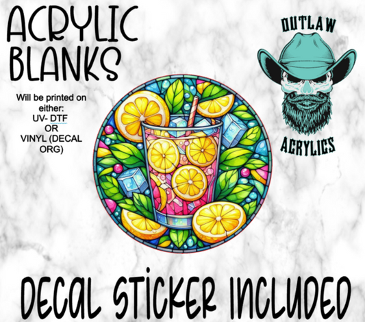 Pink Lemonade Stained Glass Acrylic & Decal Set