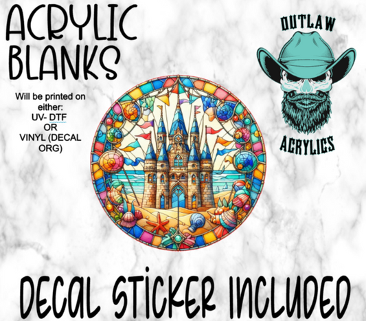 Sand Castle Stained Glass Acrylic & Decal Set