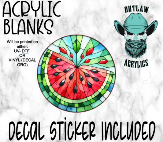 Watermelon Stained Glass Acrylic & Decal Set