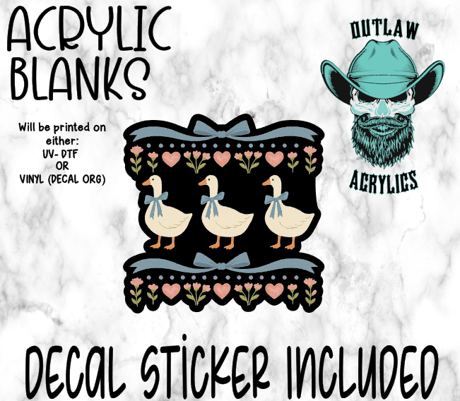 Antique Ducks Acrylic & Decal Set