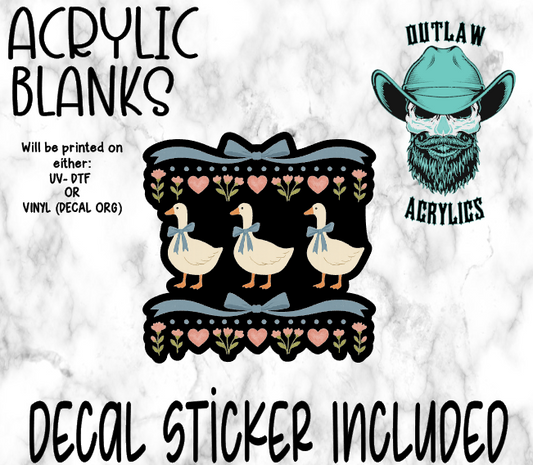 Antique Ducks Acrylic & Decal Set