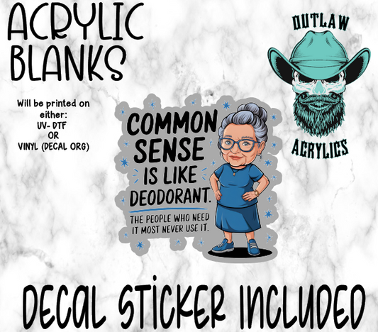 Common Sense Acrylic & Decal Set