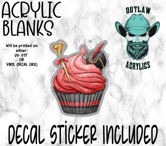 J Lady Cupcake Acrylic & Decal Set