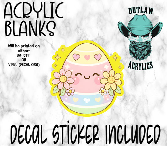 Happy Egg Floral Acrylic & Decal Set
