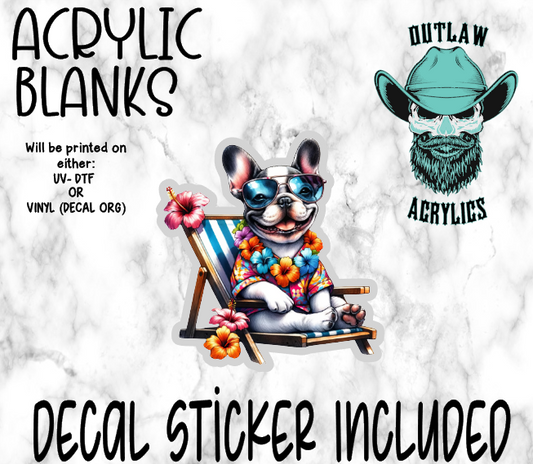 Summer Frenchie Acrylic & Decal Set