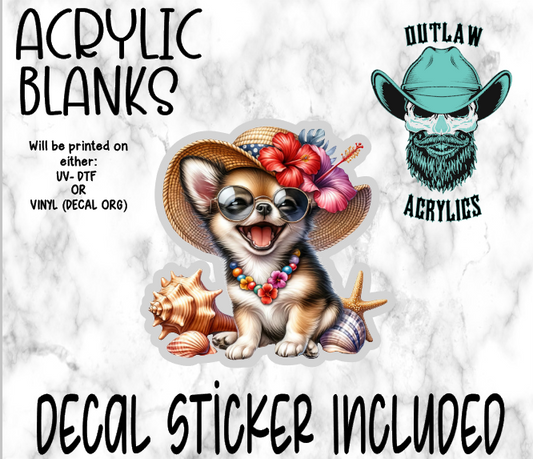 Summer Chihuahua Acrylic & Decal Set