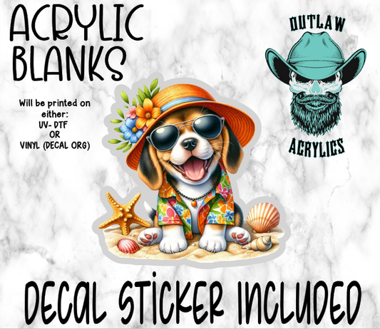 Summer Beagle Acrylic & Decal Set