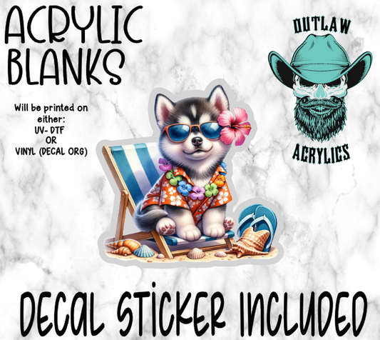 Summer Husky Acrylic & Decal Set