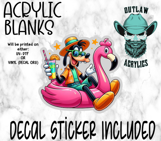 Goof Flamingo Float Acrylic & Decal Set