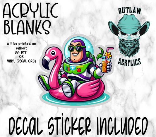 Buz Flamingo Float Acrylic & Decal Set