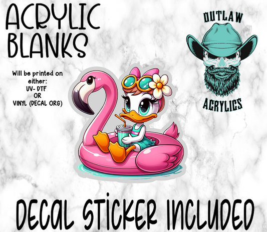 Baby Daisy Flamingo Float Acrylic & Decal Set