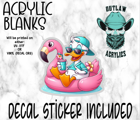 Baby Don Flamingo Float Acrylic & Decal Set