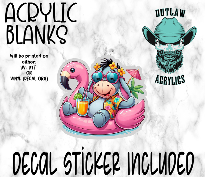 Eeyore Flamingo Float Acrylic & Decal Set