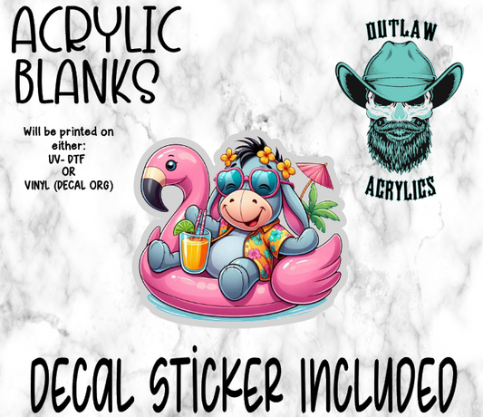 Eeyore Flamingo Float Acrylic & Decal Set