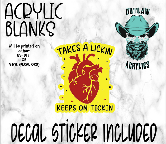 Lickin Is Tickin Acrylic & Decal Set