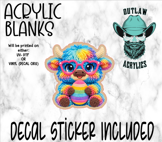 Crochet Highland Easter Acrylic & Decal Set