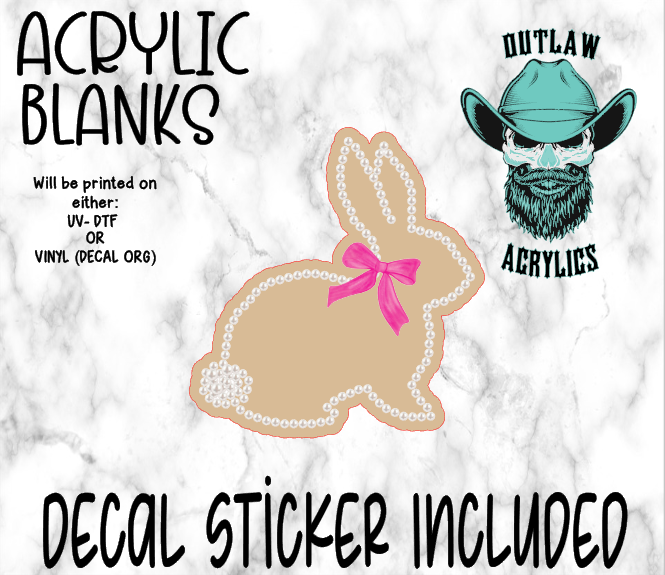 Pearl Easter Bunny Acrylic & Decal Set