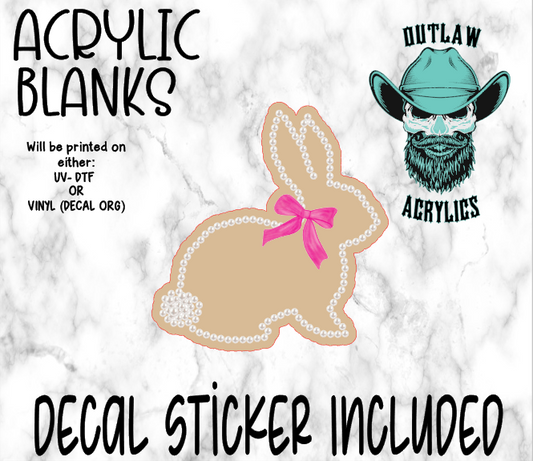 Pearl Easter Bunny Acrylic & Decal Set