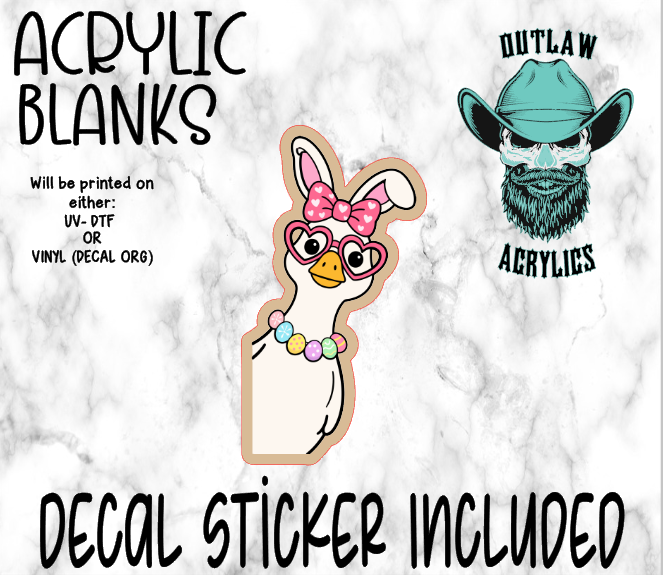 Peaking Easter Duck Acrylic & Decal Set