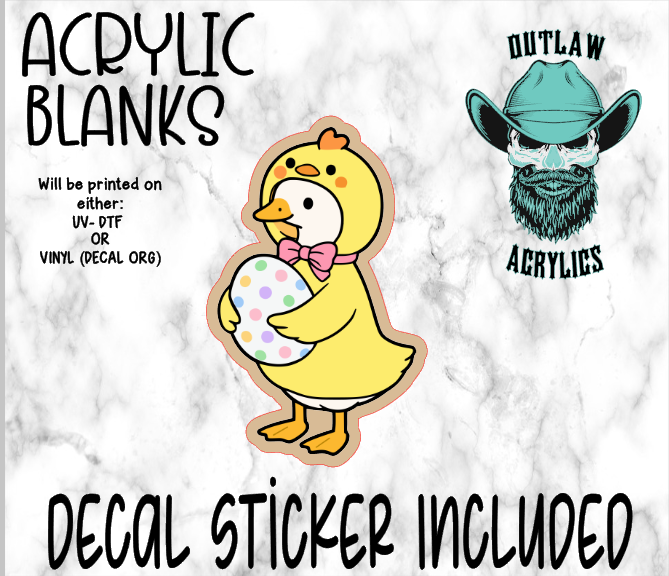 Chick Easter Duck Acrylic & Decal Set