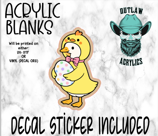 Chick Easter Duck Acrylic & Decal Set