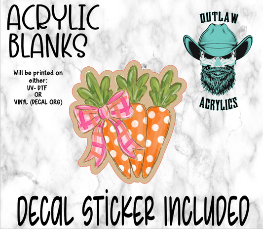 Polka Dot Carrots Acrylic & Decal Set