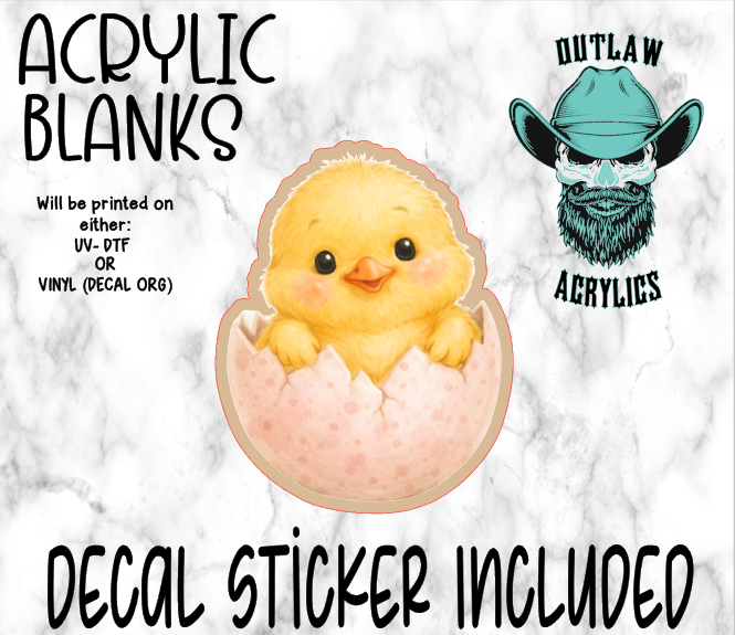 Baby Chick Egg Acrylic & Decal Set