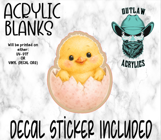 Baby Chick Egg Acrylic & Decal Set
