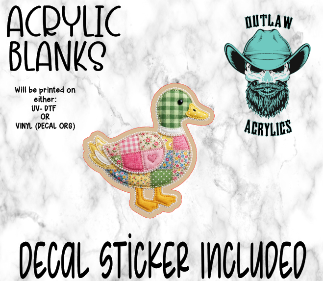 Patchwork Duck Acrylic & Decal Set