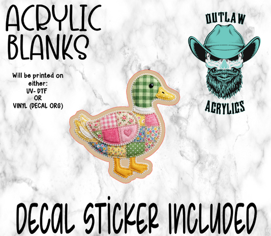 Patchwork Duck Acrylic & Decal Set