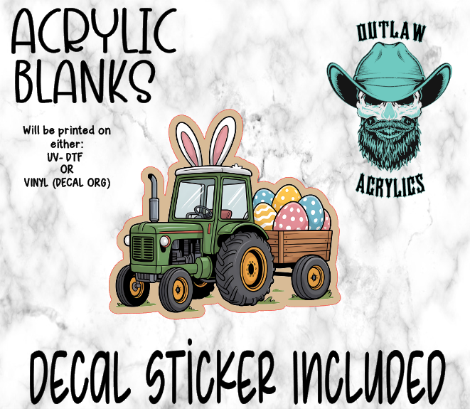 Easter Tractor Acrylic & Decal Set