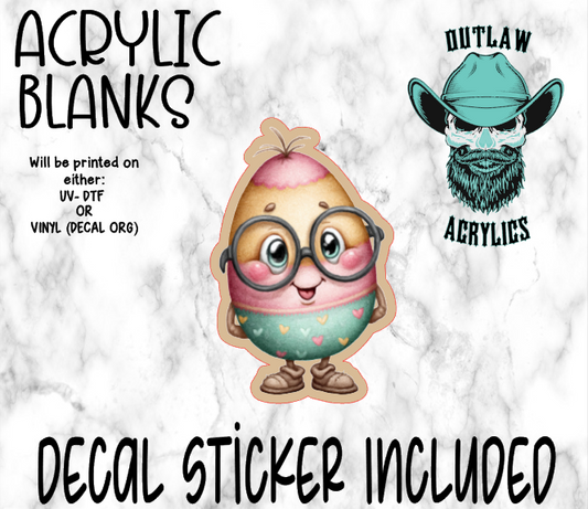 Whimsical Nerd Egg Acrylic & Decal Set