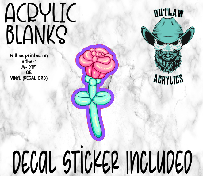 Rose Balloon Acrylic & Decal Set
