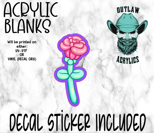 Rose Balloon Acrylic & Decal Set