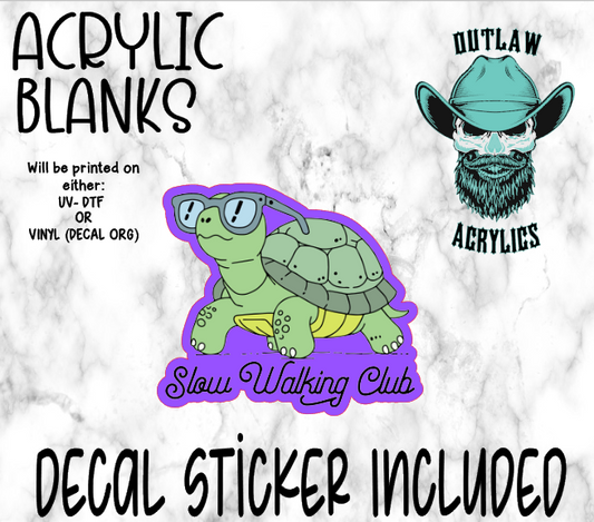 Slow Walking Club Acrylic & Decal Set