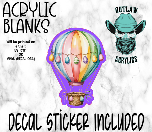 Hot Air Balloon Acrylic & Decal Set