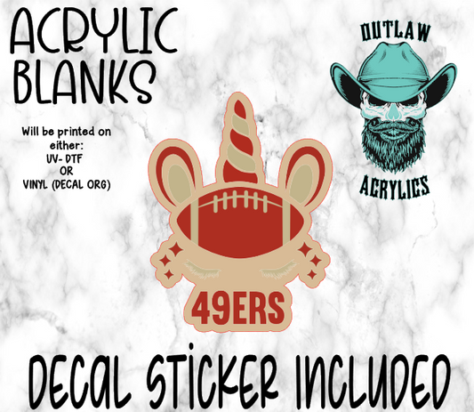 Unicorn Team Football Acrylic & Decal Set