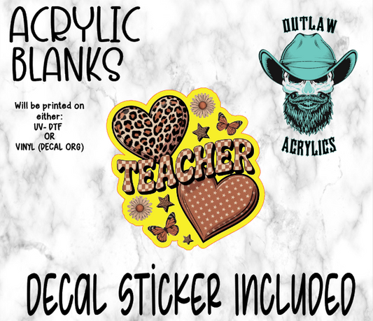 Brown Leopard Teacher Acrylic & Decal Set