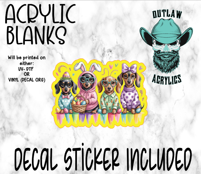 Easter Egg Daschund Acrylic & Decal Set