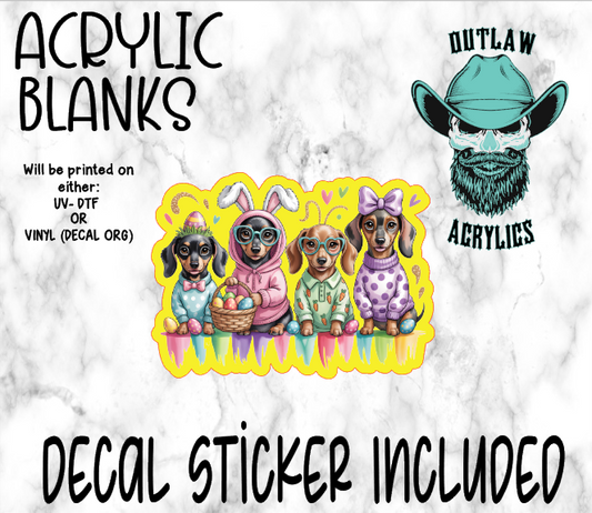 Easter Egg Daschund Acrylic & Decal Set