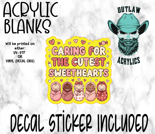 Caring For The Cutest Sweethearts Acrylic & Decal Set