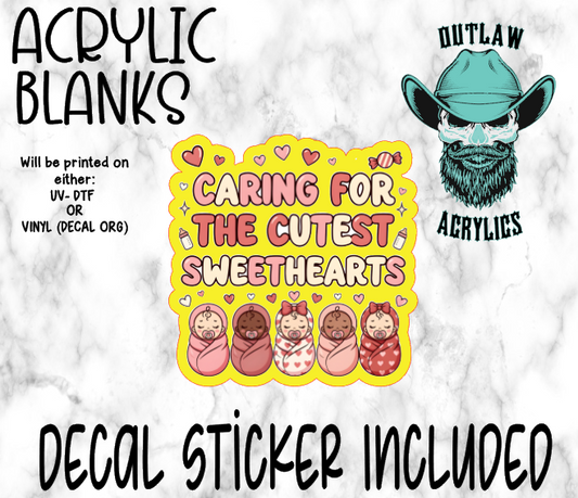 Caring For The Cutest Sweethearts Acrylic & Decal Set