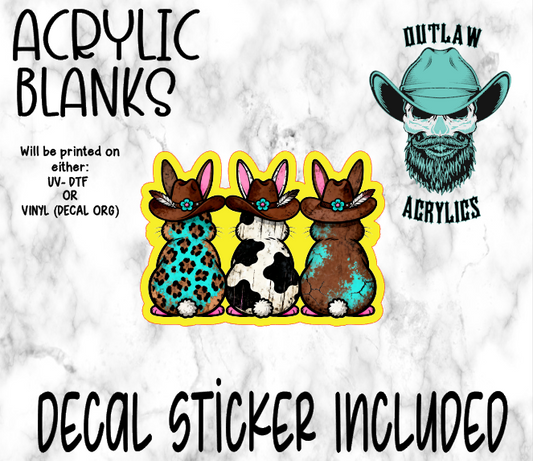 Western Bunnies Acrylic & Decal Set