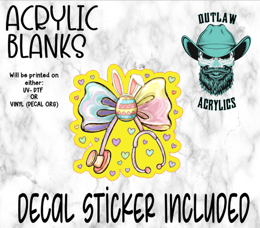 Easter Bunny Scope Bow Acrylic & Decal Set
