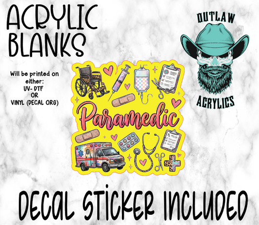 Pink Paramedic Acrylic & Decal Set