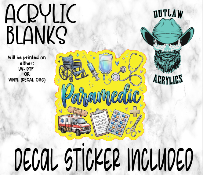 Blue Paramedic Acrylic & Decal Set