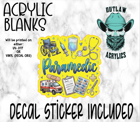 Blue Paramedic Acrylic & Decal Set