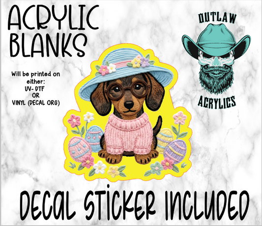 Daschund Easter Acrylic & Decal Set