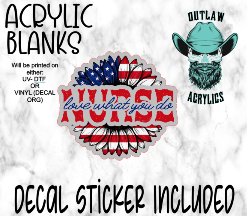 Sunflower Nurse Acrylic & Decal Set