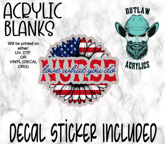Sunflower Nurse Acrylic & Decal Set